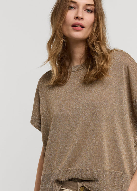 Oversized Shimmering Sleeveless Sweater by Summum in Funghi