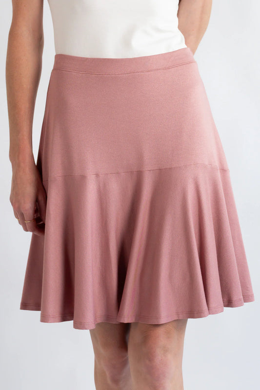 Knit Crepe Wilder Skirt by Revir in Faded Rose