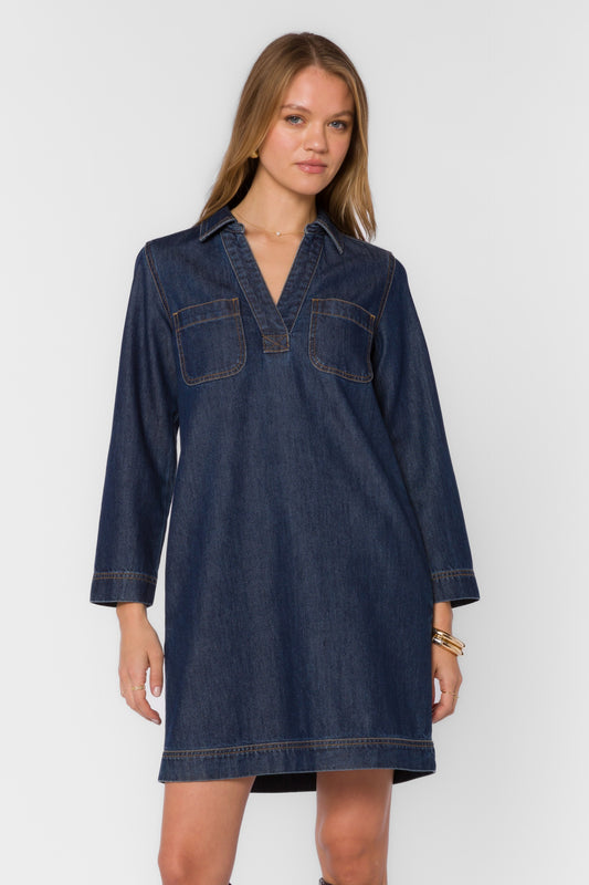 Emerie Long Sleeve Popover Dress by Velvet Heart in Deep