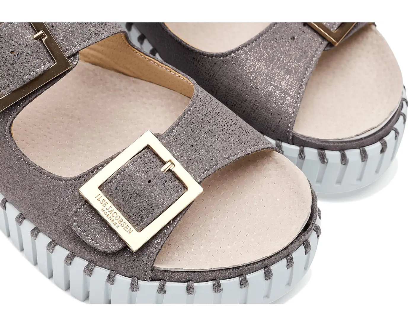 Tulip Slide Sandals by Ilse Jacobsen in Grey