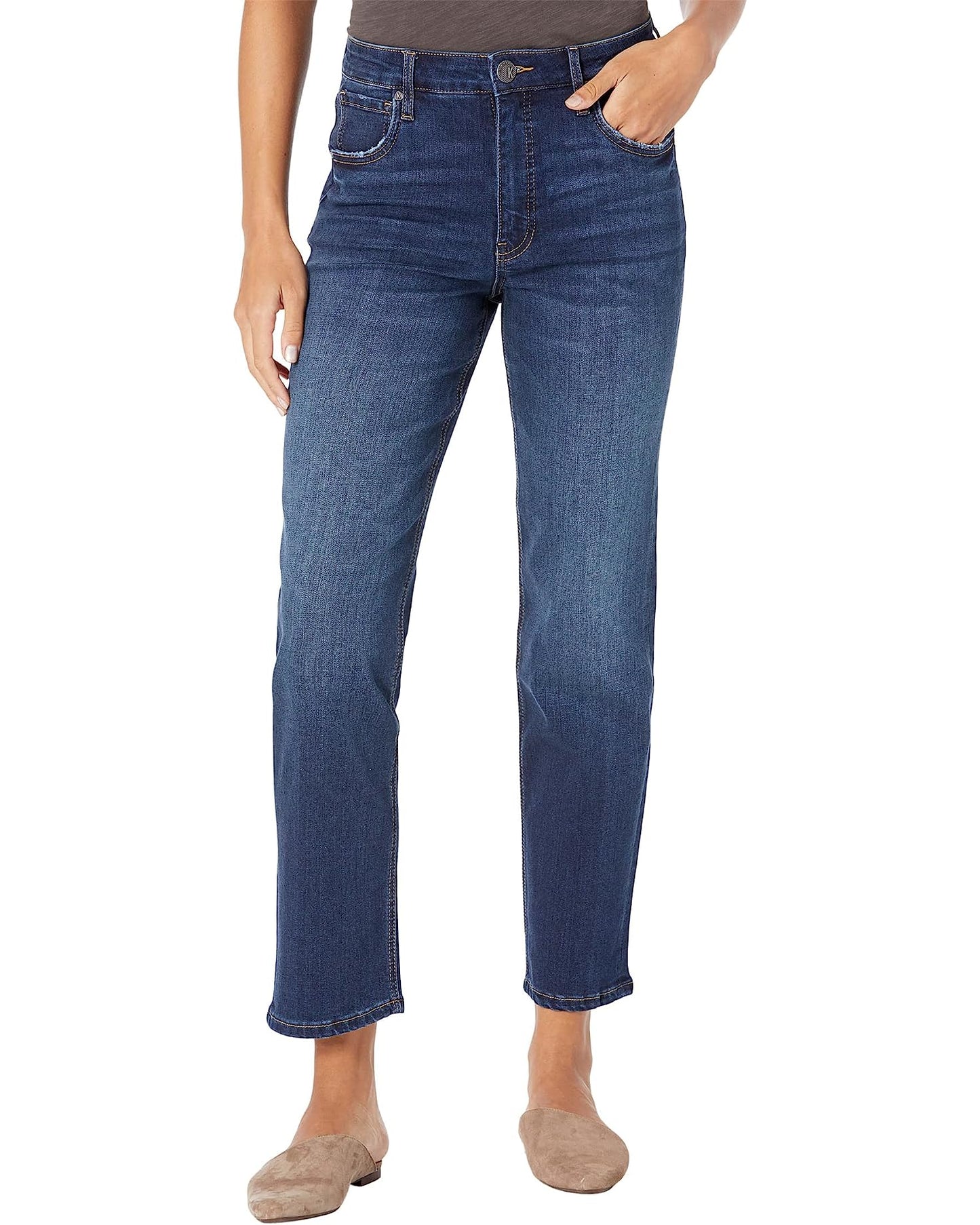 Elizabeth High-Rise Fab AB Straight Pant by Kut from the Kloth in Resounding