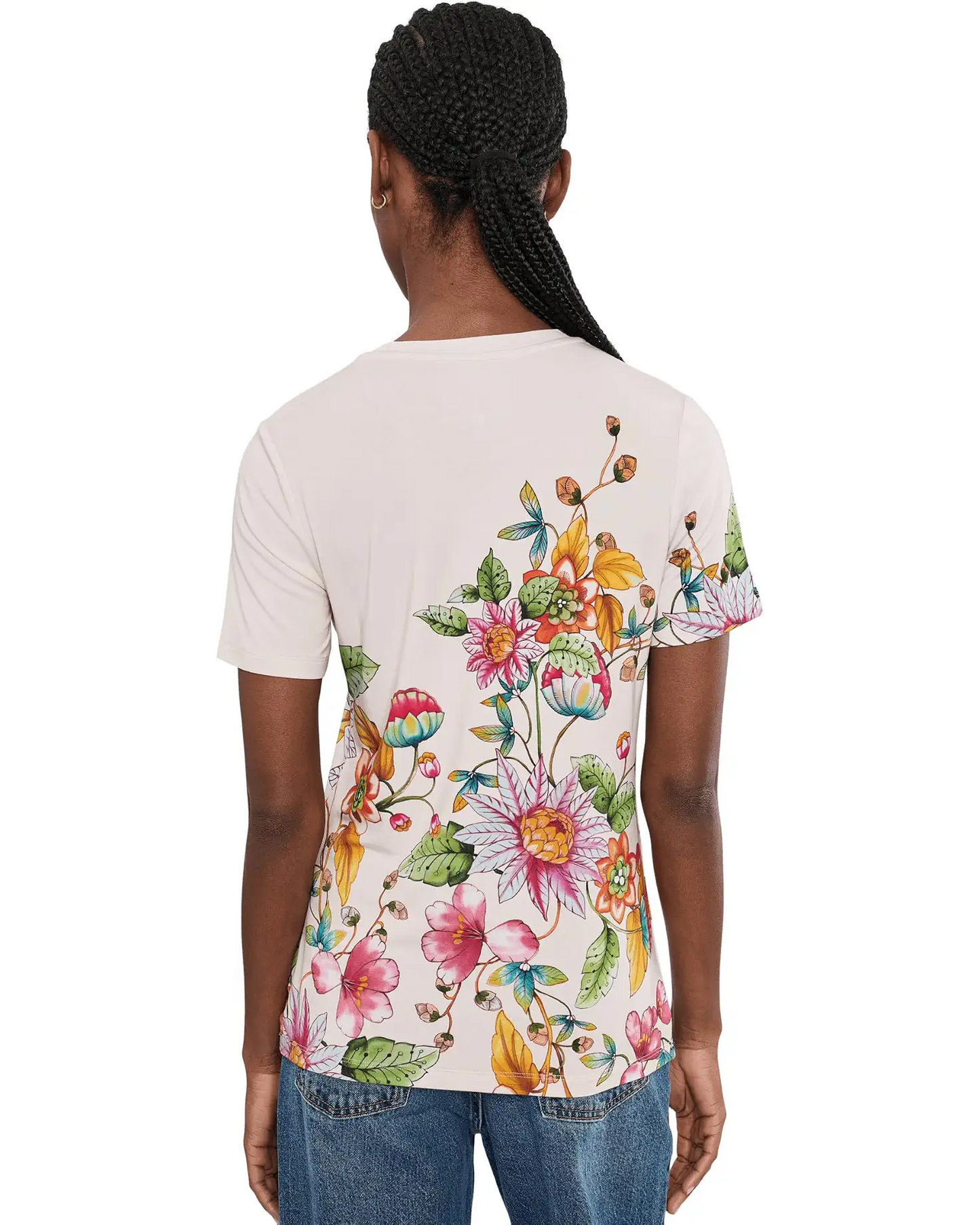 The Janie Favorite Short Sleeve Crew Neck Tee by Johnny Was in Orlaya