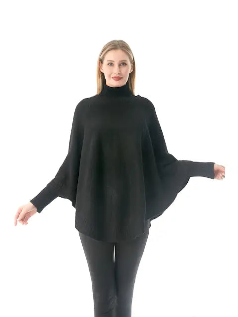 Brighton Poncho by Pretty Persuasions in Black
