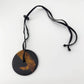 Botanical Resin Medium Disk Pendant with Upcycled Wood by Belart in Black