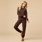 DreamTech Zip Mock Neck w/Pant Set by Softies in Espresso