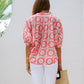 Poppy Blouse by Ex Voto in Pink Bandana Blockprint
