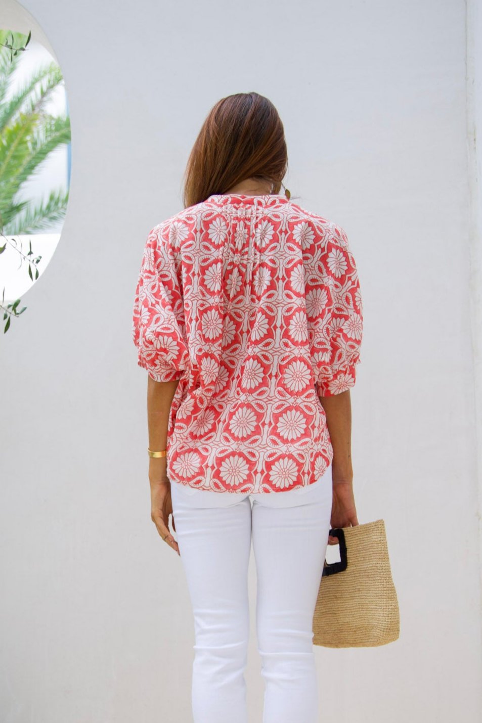 Poppy Blouse by Ex Voto in Pink Bandana Blockprint