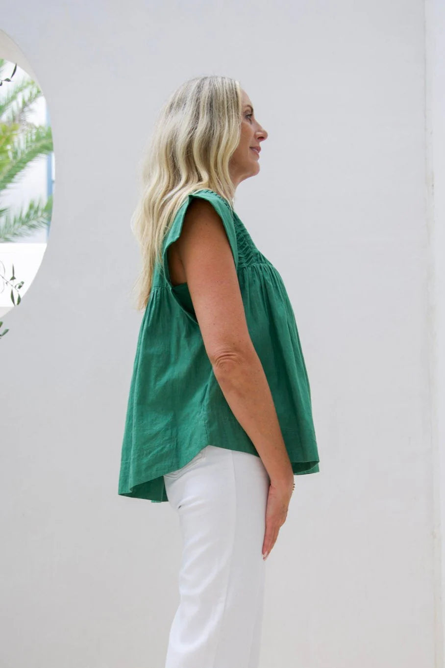 Anne Blouse by Ex Voto in Comfrey Green