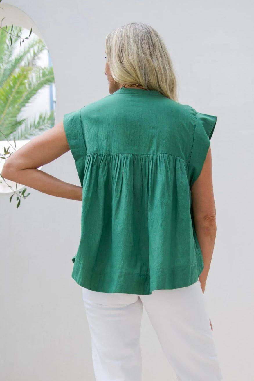 Anne Blouse by Ex Voto in Comfrey Green