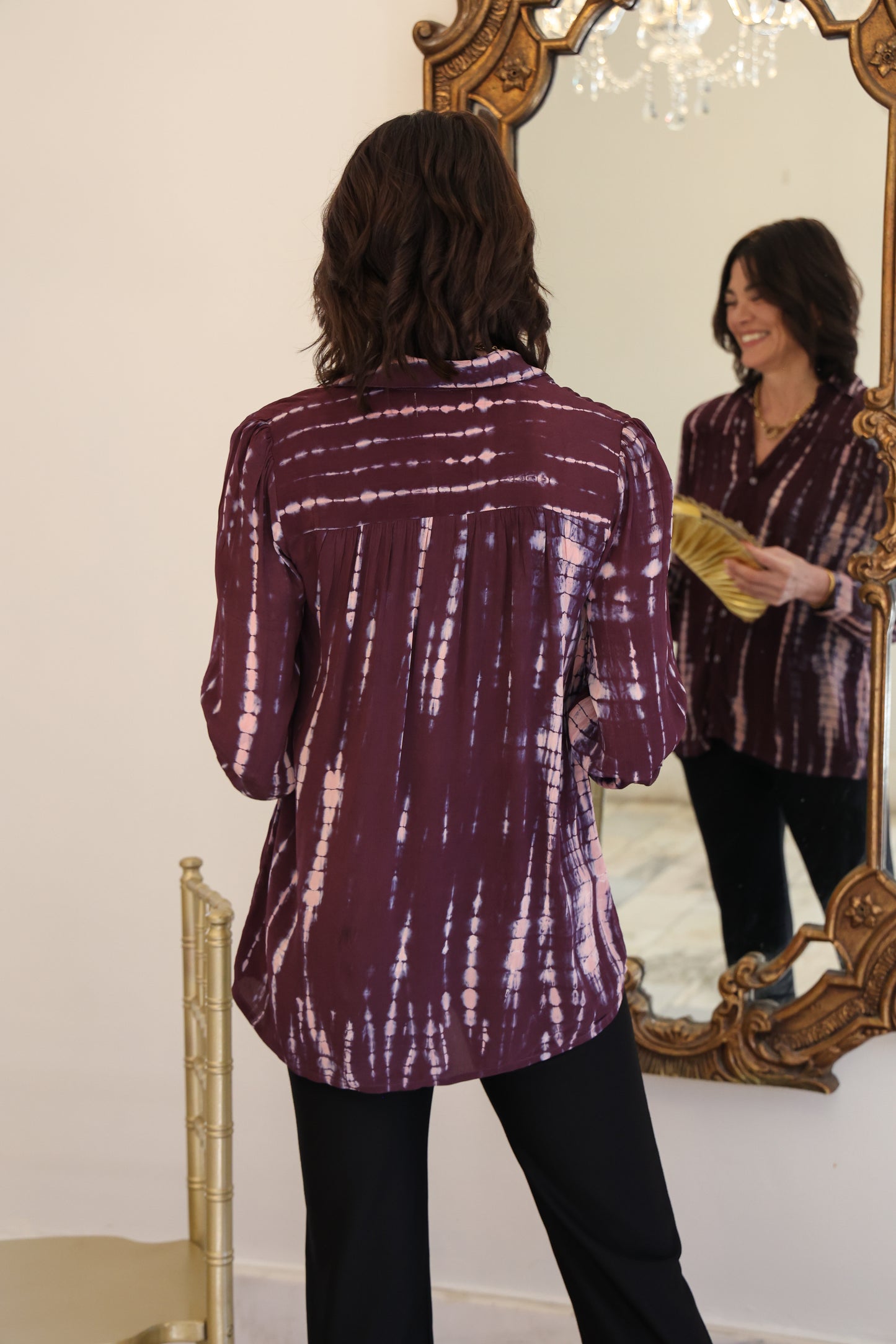 Ari Tie Dyed Blouse by Ex Voto in Fig