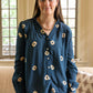 Tie Dyed Blouse by Ex Voto in Steel Blue