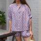 Poppy Blouse by Ex Voto in Lavender/Ginger Blockprint