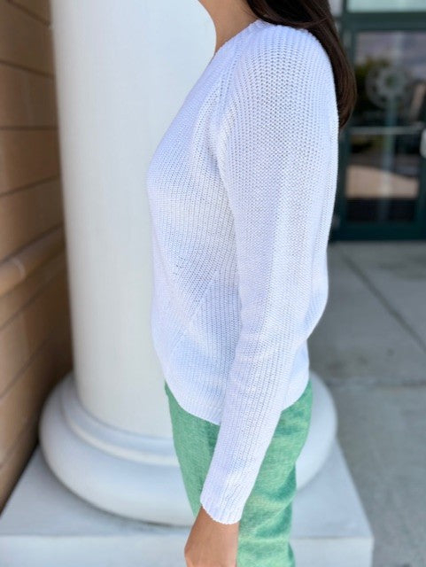 V-Neck Sweater by Pure Amici in White