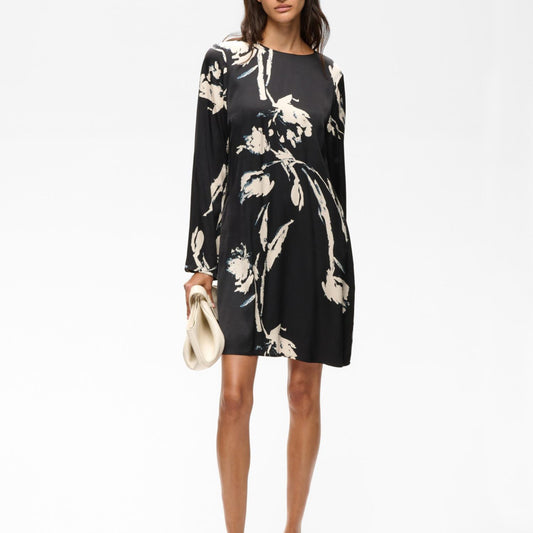 Meadow Short Dress by InWear in Black Painted Flower