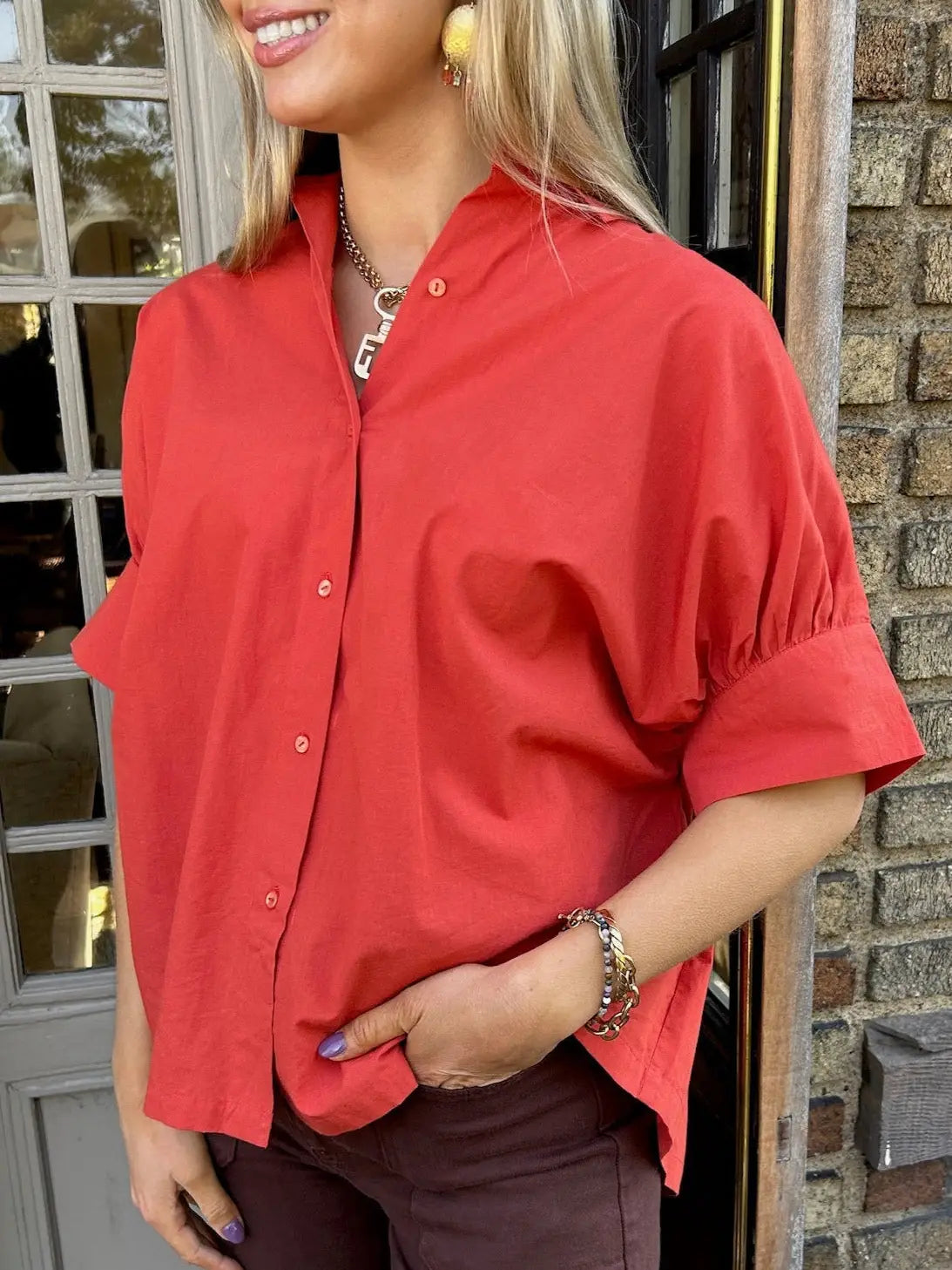 Cass Blouse by Ex Voto in Red Clay
