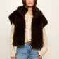 Silky Fur Vest by Sanctuary in Espresso Martini