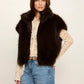 Silky Fur Vest by Sanctuary in Espresso Martini