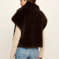 Silky Fur Vest by Sanctuary in Espresso Martini