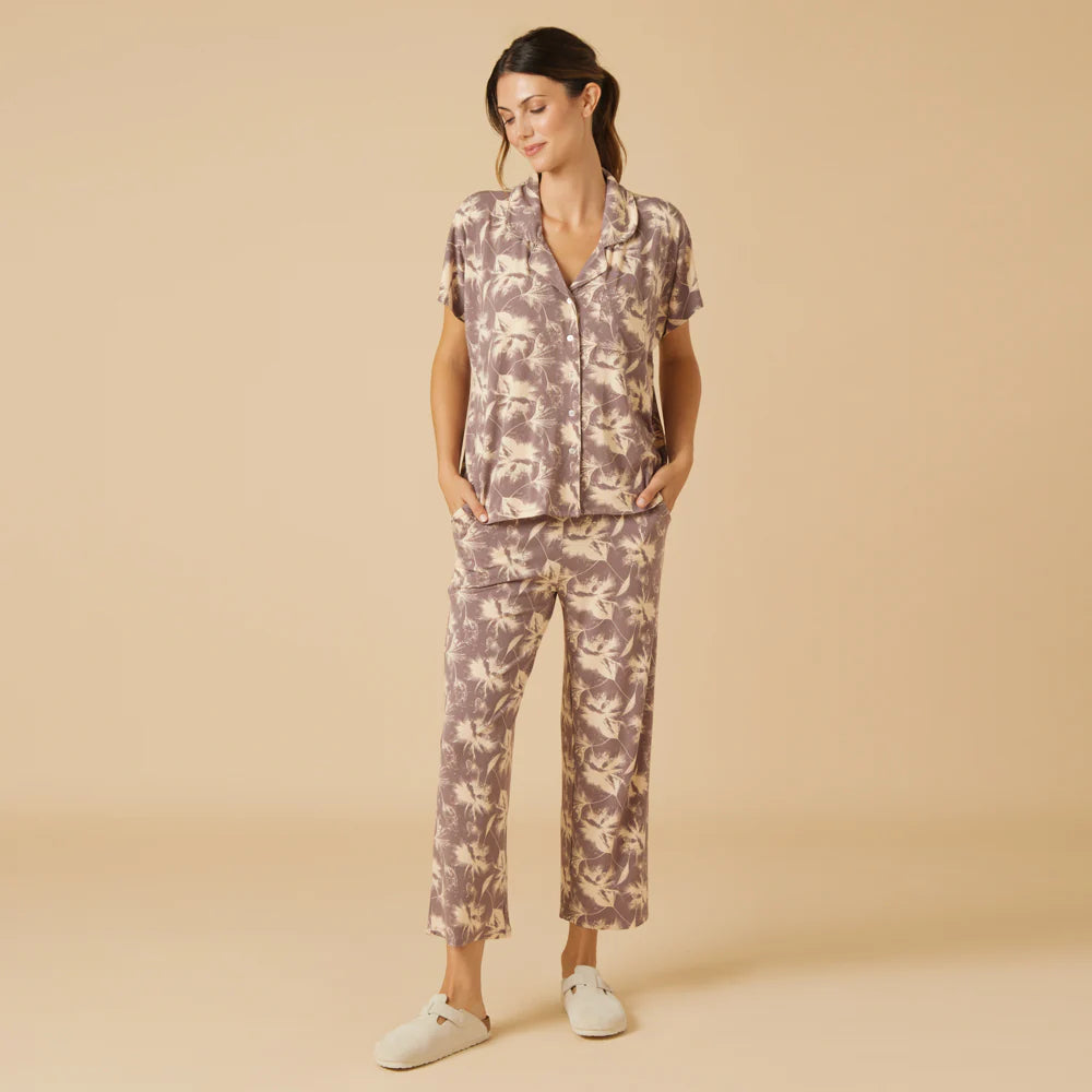 Caftan Top and Cropped Pant Set by Softies in Driftwood Floral