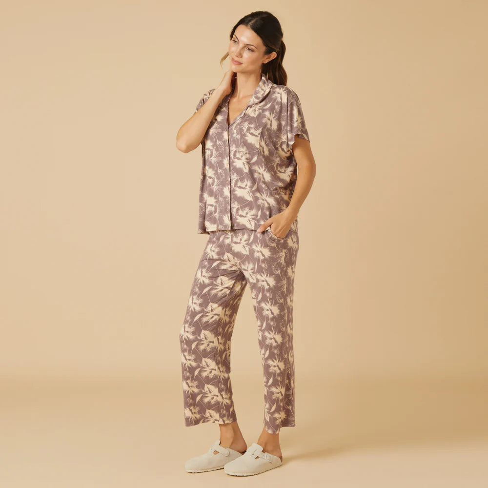 Caftan Top and Cropped Pant Set by Softies in Driftwood Floral