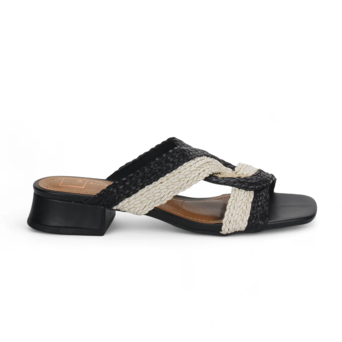 Verina 2 Slide Sandal by Bruno Menegatti in Black/Off White