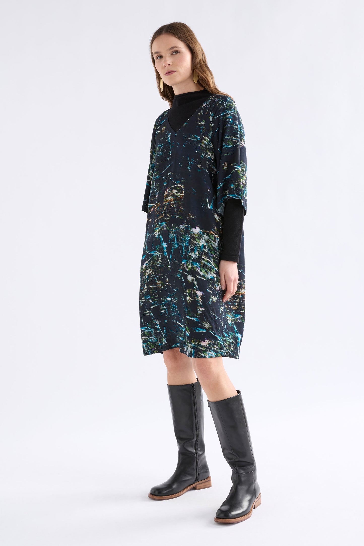 Kallio V-Neck Dress by ELK in Norda Print