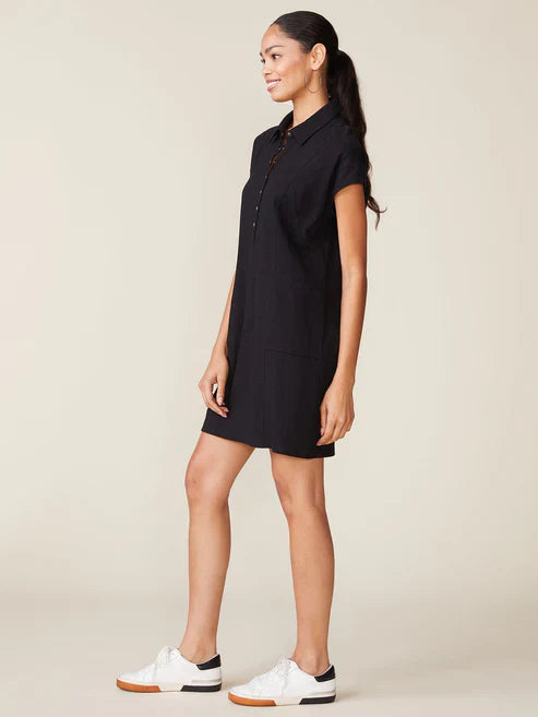 Slub Snap Dress by ANTHEM the label in Black
