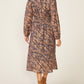 Long Sleeve Printed Midi Dress by ANTHEM the label in Brown