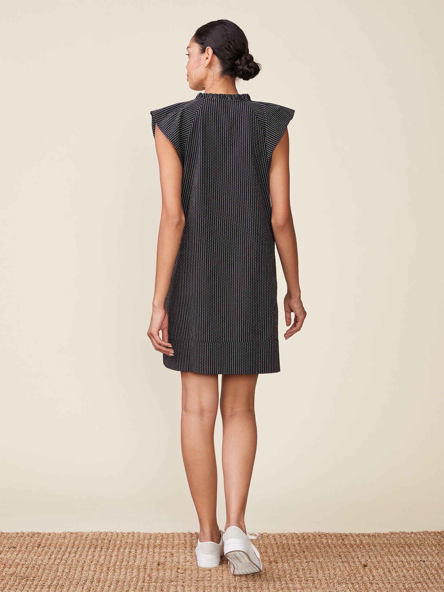 Ticket Stripe Sash Dress by ANTHEM the Label in Black/White