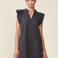 Ticket Stripe Sash Dress by ANTHEM the Label in Black/White