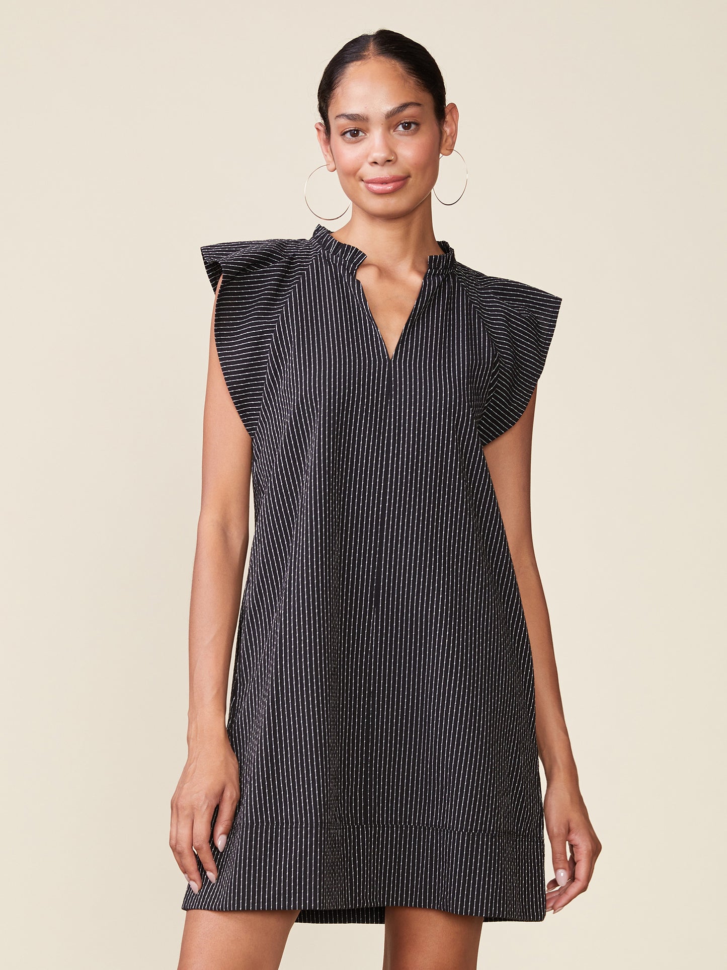 Ticket Stripe Sash Dress by ANTHEM the Label in Black/White