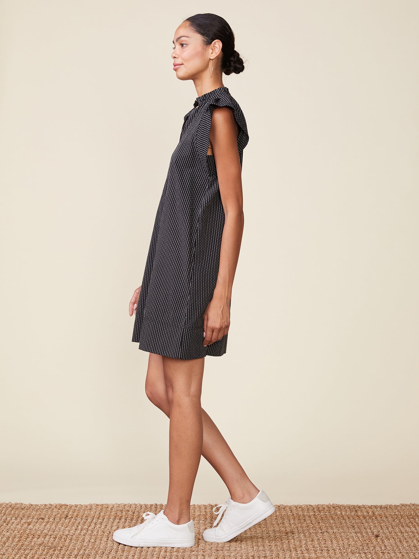 Ticket Stripe Sash Dress by ANTHEM the Label in Black/White