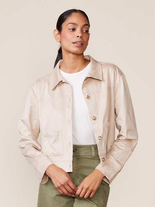 Suede Patch Pocket Jacket by ANTHEM the label in Sand