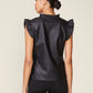 Morrison Vegan Leather Top by ANTHEM the label in Black