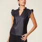 Morrison Vegan Leather Top by ANTHEM the label in Black