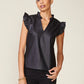 Morrison Vegan Leather Top by ANTHEM the label in Black