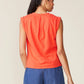 Cuffed V-Neck Muscle Tank by ANTHEM the label in Red