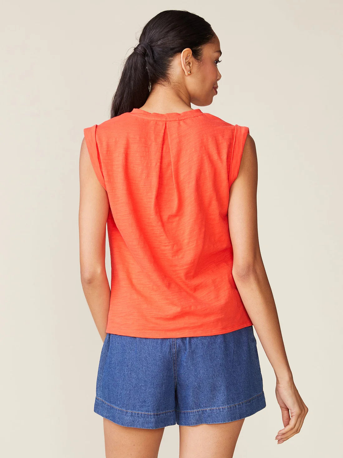 Cuffed V-Neck Muscle Tank by ANTHEM the label in Red