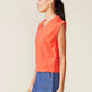 Cuffed V-Neck Muscle Tank by ANTHEM the label in Red