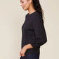 Ponte 3/4 Sleeve Tee by ANTHEM the label in Black