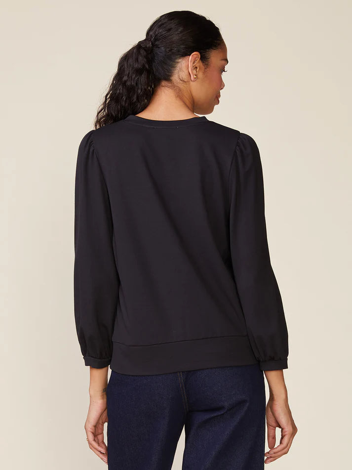 Ponte 3/4 Sleeve Tee by ANTHEM the label in Black