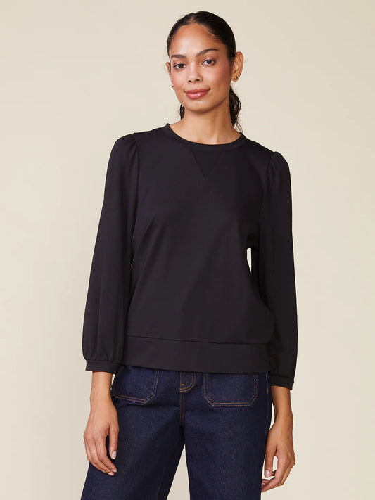 Ponte 3/4 Sleeve Tee by ANTHEM the label in Black