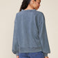 Washed Knit V-Neck Pullover by ANTHEM the label in Washed Slate
