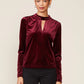Keyhole Velvet Top by ANTHEM the label in Maroon Banner