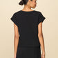 Front Notch Textured Knit Tee by ANTHEM the Label in Black