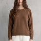Sparkled Crew Neck L/S Sweater by elle grey in Chocolate