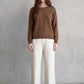 Sparkled Crew Neck L/S Sweater by elle grey in Chocolate