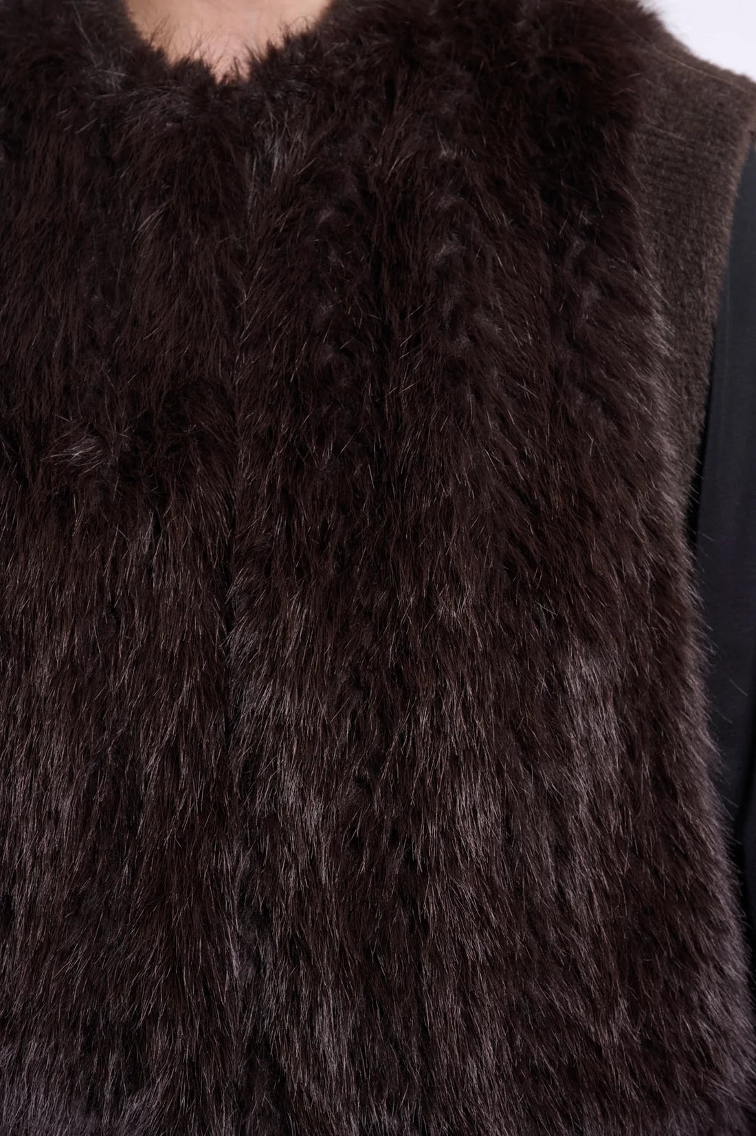 Alvita Faux Fur Vest by Rino & Pelle in Peated
