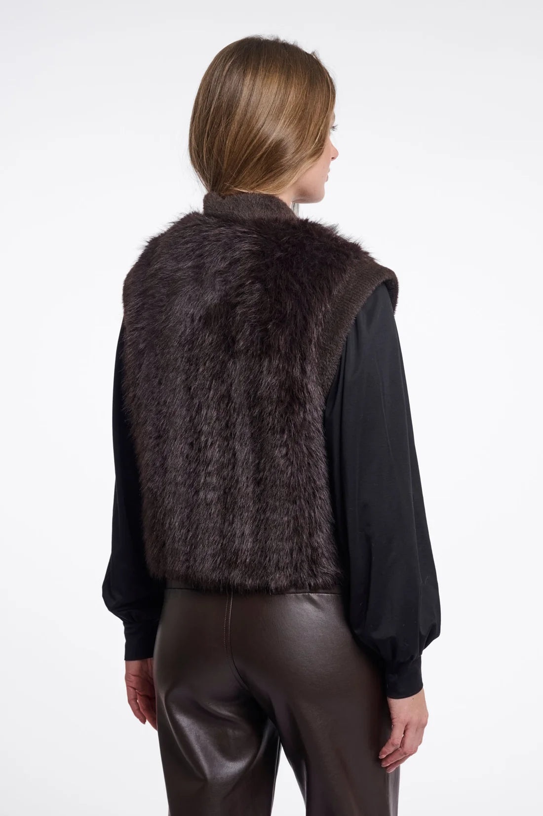 Alvita Faux Fur Vest by Rino & Pelle in Peated