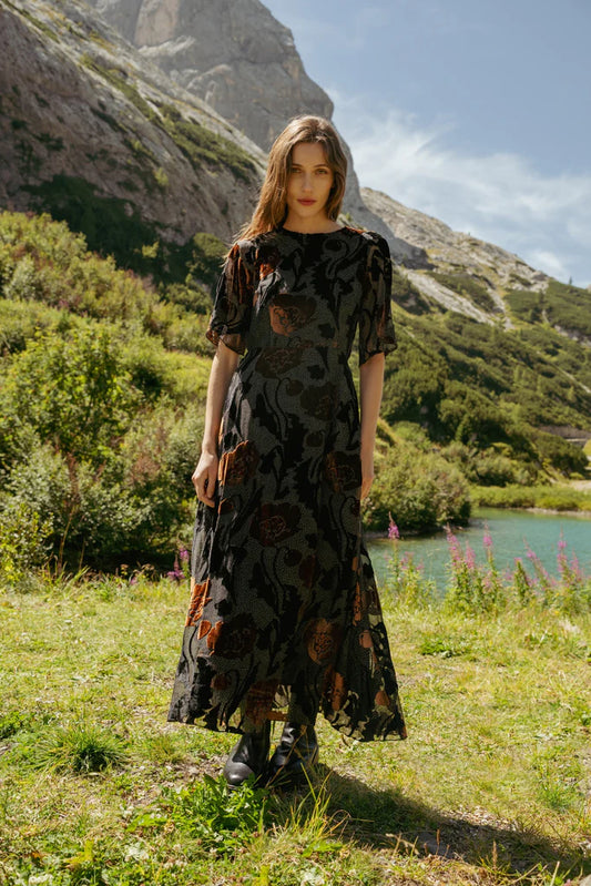 Burnout Millie Dress by Traffic People in Black